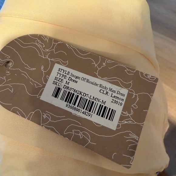 NEW: Meshki Imogen Slinky Maxi Dress Lemon - Picture 5 of 6